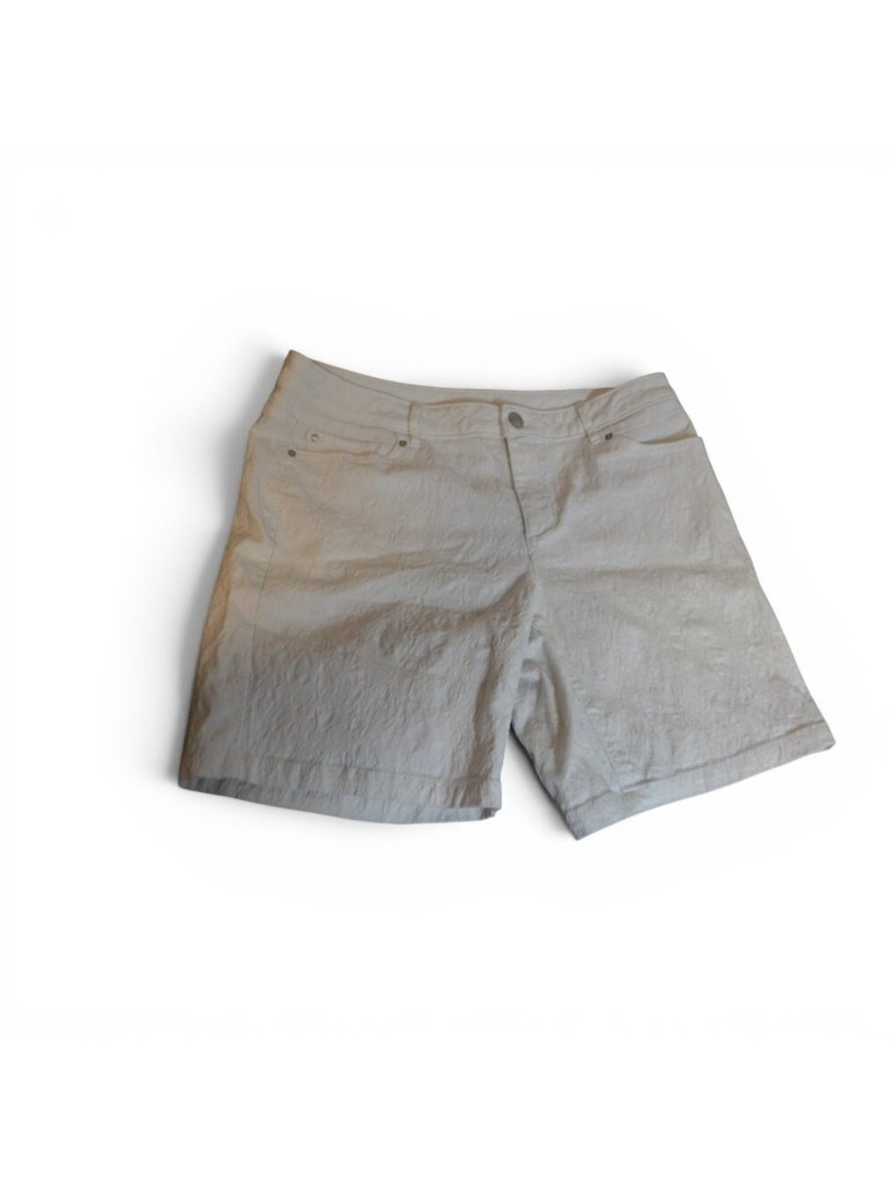 Simply Vera Vera Wang White Textured Shorts Women's Size 10 Casual